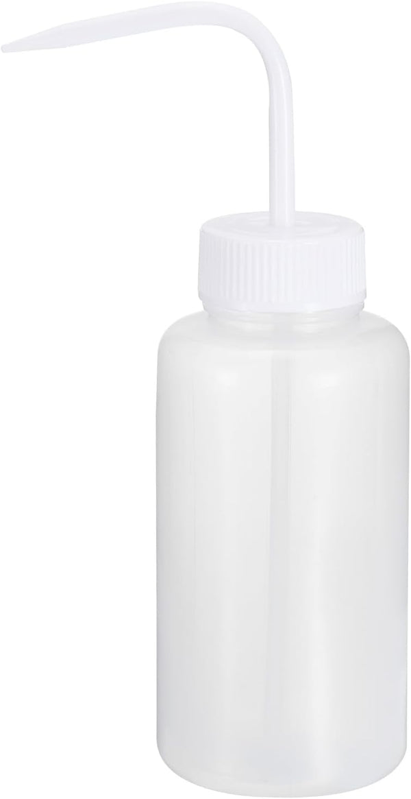 PATIKIL 500ml Wash Bottle, Plastic Squeeze Wide Mouth Bottle for Lab Cleaning, Washing, Irrigation Liquid Storage, Clear