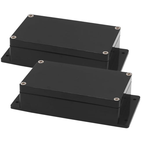 Zulkit Junction Box ABS Plastic Dustproof Waterproof IP65 Electrical Boxes Project Enclosure with Fixed Ear Black 7.87