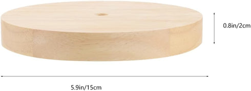 E27 E14 ORFOFE Solid Wood Round Table Lamp Base with Socket Lightweight Stable Wooden Lamp Base for Led Desk Light