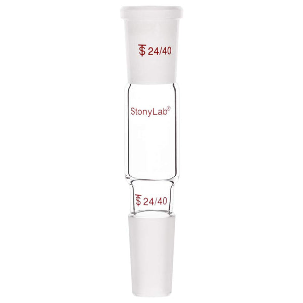 stonylab Glass Connecting Adapter, 70mm from 24/40 Outer Joint to 24/40 Inner Joint for Laboratory Lab Supply