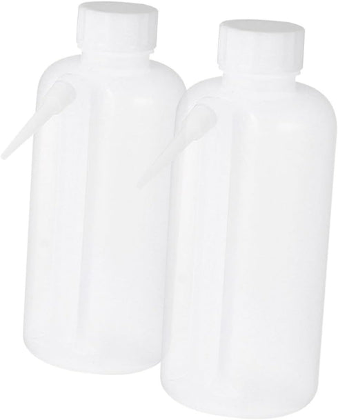 2pcs Luxshiny Plastic Wide Mouth Wash Bottles Portable Squeeze Design for Smooth Watering Lightweight and Chemical