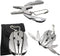 Mini Keychain Set - 6-in-1 Multitool Plier, Adjustable Wrench & Carry Case, Multifunctional All In One