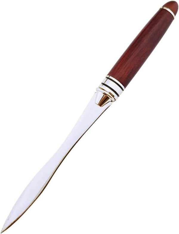 Chris.W Wood Handle Letter Opener, Envelope Slitter Tea Knife, Stainless Steel Blade, 6.2"