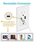 Micmi USB Outlet with C + A Wall Dual High Speed Receptacle Smart 4.8A Fast Charging Capability, Tamper Resistant Wall Plate Included UL Listed (1, White, 15 Amp Outlet)