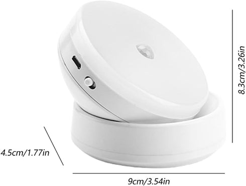 Greabuy Closet Motion Sensors LED Night Light Wall Lamps USB Rechargeable Wireless Night Lamp Cabinet Light for Bedside