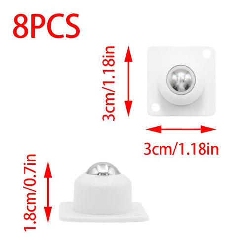 YUYUDEHM 8 360 Pcs Self Adhesive Mini Caster Wheels Swivel Appliance Wheels Stainless Appliance Sliders for Kitchen