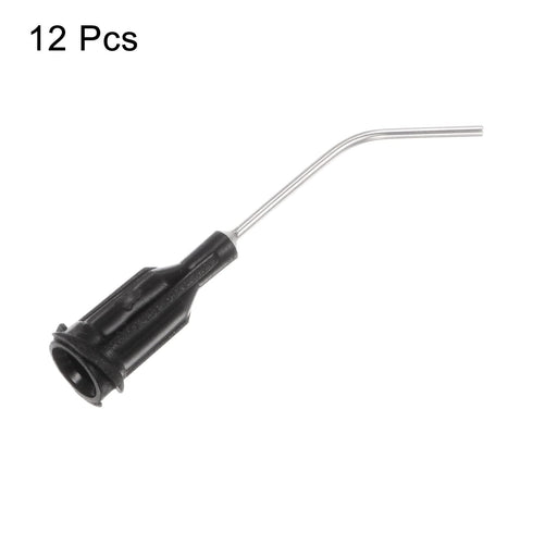 12pcs 19 Gauge Blunt Tip Dispensing Needles, 1" 45 Degrees Bent with Luer Elbow for Oil or Glue