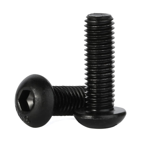 MewuDecor M6-1.0 x 12mm Button Head Hex Socket Cap Screws, 10.9 Grade Alloy Steel, Black Oxide Finish, Pack of 25