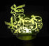 WS Designs 6.5" 3D Baby Turtles in Ninja Cosplay Wide Laser Engraved Effect Acrylic LED Desk Top Night Lamp