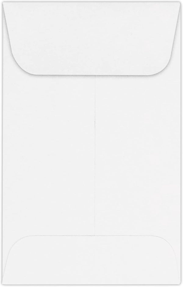 LUXPaper #1 Coin Envelopes Bright White 2 1/4" x 3 1/2" 24lb Text, 250 Qty for Coins, Receipts, & More