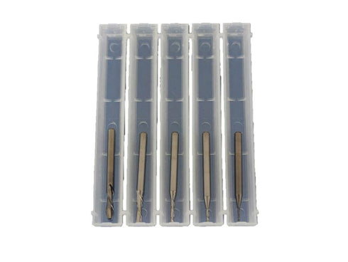 5pc set 1/8, 3/32, 1/16, 3/64, 1/32 Inch 1/8 Inch TEMO Carbide Downcut Inlay Router Bits and Diameter Shank, Ideal