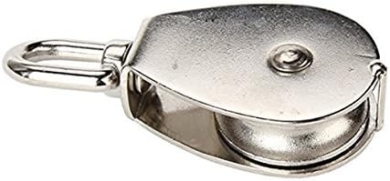 1-Pack M50 Heavy Duty Stainless Steel Single Pulley Block, Swivel Rigging Lifting Wheel for 400kg