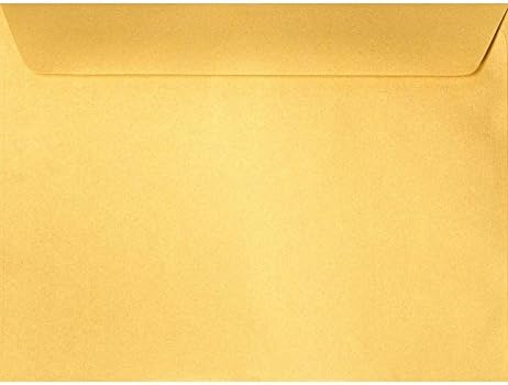 LUXPaper 6 x 9 Booklet Envelopes, Gold Metallic, 80lb. Text, 50 Qty