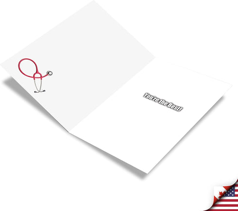 NobleWorks - 1 Funny Thank You Greeting Card (Doctor) with 5 x 7 Inch Envelope