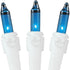 50 100 Bulb 6-Inch Commercial Novelty Lights Feet Incandescent Mini Light String, Teal with Spacing on White Wire, UL