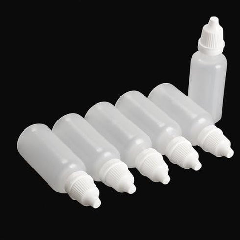 50PCS 15ml/0.5oz Empty Refillable Clear Plastic Dropping Bottles, Portable Squeezable Dropper Container with Caps