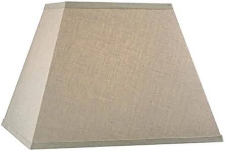 Upgradelights Beige Linen Square Mission Style Nickel Clip On Chandelier Lampshade (Beige