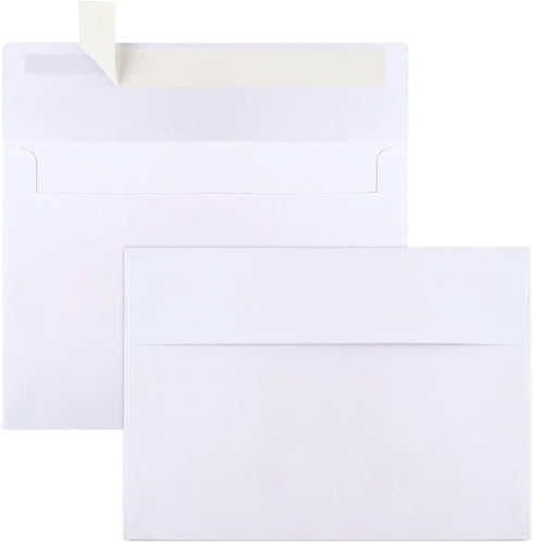 Joyberg 50 Packs 5x7 Envelopes, White A7 Self Seal Envelopes for Invitations, Weddings, Photos, Greeting Cards