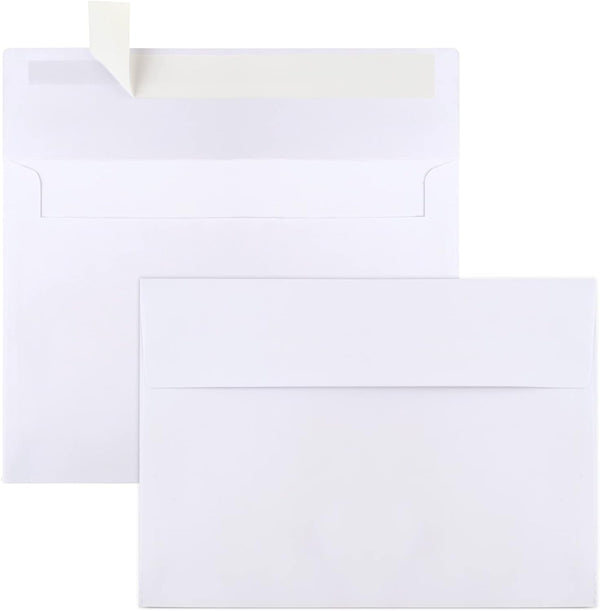Joyberg 50 Packs 5x7 Envelopes, White A7 Self Seal Envelopes for Invitations, Weddings, Photos, Greeting Cards