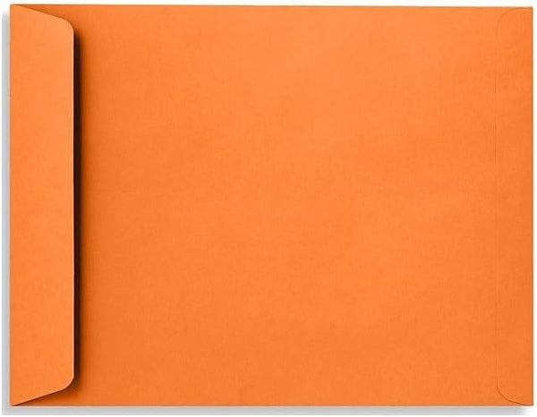 LUXPaper 10 x 13 Open End Envelopes, Peel & Press, Mandarin Orange, 80lb. Text, 50 Qty