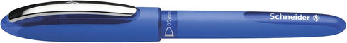 Schneider One Hybrid C Rollerball Pen - 0.5 mm Hybrid Conical Tip, Light Blue Barrel, Box of 10