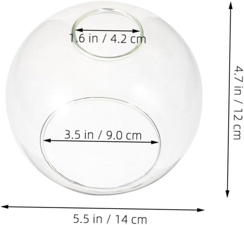 PRETYZOOM Clear Glass Globe Pendant Light Shade Dual Opening Chandelier Replacement Cover for Wall Sconces Easy Access