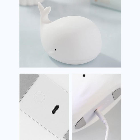 TTBDDDYH 7-Colors Touch Control LED Night Lamp, Whale Pat Pat Light, Baby Nightstand Lamp, RGB Colors Changing