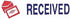 AccuStamp 2 035537 1 5/8 1/2 Pre-Inked Shutter Stamp with Microban, Red/Blue, Received, x