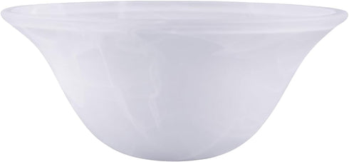 WEIYOUDJ Alabaster White Glass Lamp Shade for Floor lamp,12" Diameter x 5.1" High,