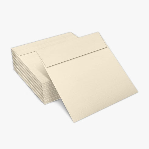 LUXPaper Square Invitation Envelopes | Natural Linen | Peel & Press | 6 1/2" x 6 1/2" | 80lb. Text | 50 Qty