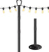 Sprimden 10FT String Light Poles for Outdoor Decor, Sturdy Light Pole with Hard