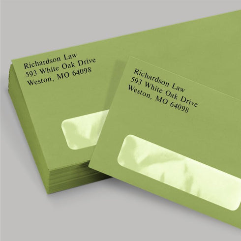 LUXPaper #10 Business Window Envelopes | Avocado Green | 4 1/8" x 9 1/2" | 70lb. Text | 50 Qty