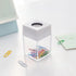 Pink Paper Clip Dispenser, Clear Acrylic Holder with Magnetic Top for Cute Office Binder Clips