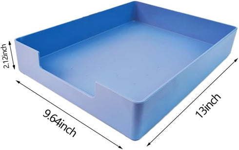 Desk Letter Tray, 2PCS A4 Size Plastic Stackable File Document Organizer for Office Desktop Paper Holder, Blue