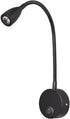 3W 3000K,Black Gooseneck LED Picture Lamp Fixture Wall Light Bedside Reading Light with On/Off Switch Flexible Pipe