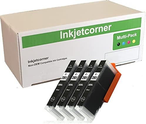 Inkjetcorner Compatible Ink Cartridge Replacement for CLI-281XXL 281BK for TR8620, TS6320, TS9120