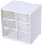 Mini Desk Organizer with 6 Drawers, Plastic Jewelry Storage Box for Home, School, Office, Bathroom, 1 Piece (White)