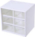 Mini Desk Organizer with 6 Drawers, Plastic Jewelry Storage Box for Home, School, Office, Bathroom, 1 Piece (White)