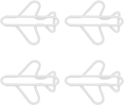 Paper Clip Holder for Desk, 100 Pieces Cute Paper Clips, Anti Slip Light Durable White Plane Shape Fancy Paperclips for