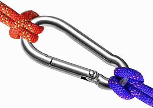 Carabiner Clip, Spring Snap Hooks, Heavy Duty Stainless Steel 304 Hooks, Indoor/Outdoor Rope Connector 6Pack
