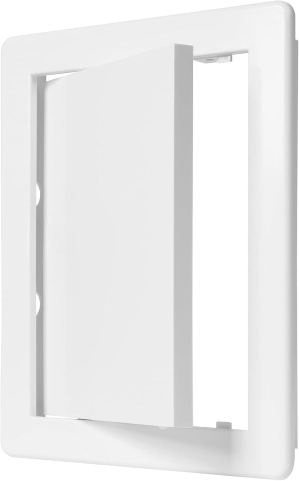 6" x 8" White Plastic Access Panel for Plumbing, Electricity, Heating, Alarm - Drywall Bathroom Services Cover