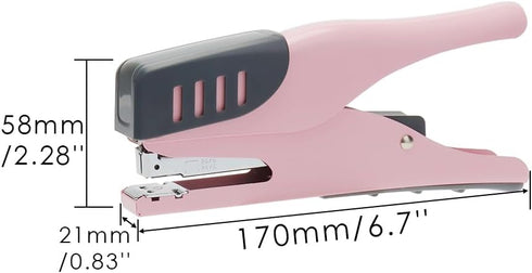 Hand Held Plier Pink Stapler - Heavy Duty, 25 Sheets Capacity, No Jam, for Home and Office Supplies