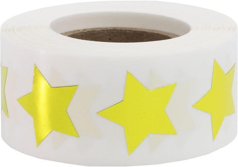 Metallic Gold Star Stickers, 3/4 Inch, 500 Labels per Roll - Perfect for Crafts, Rewards, and Decorations