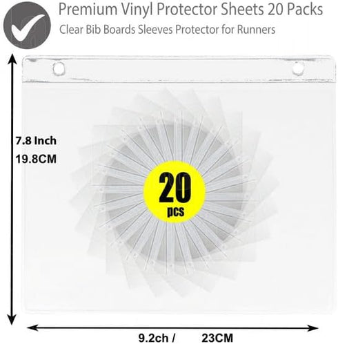 Clear Bib Boards Sleeves Protector for Runners,Race Bib Vinyl Holder,Race Bib Display Vinyl Protector Sheets, Marathon