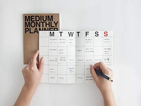 JSTORY Medium Monthly Planner, Undated, Year Round, Eco Friendly, A5, 16 Months, 150 GSM, 18 Sheets