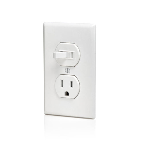 Leviton T5225-W Combination, 15 Amp, 120 Volt AC Toggle Switch and 15amp, 125 Volt Tamper Resistant Receptacle
