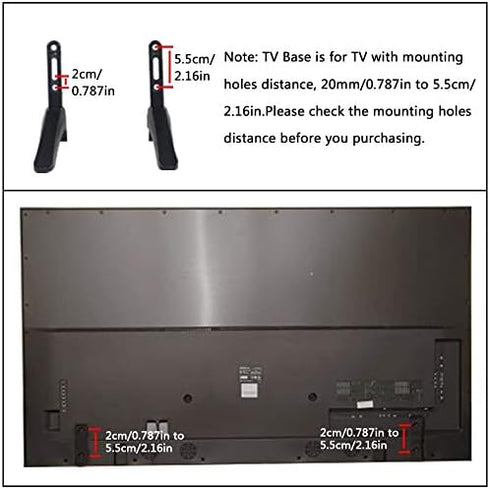 JGPIN TV Stand Legs Replacement Base, Black Tabletop TV Feet with Screws for Compatible Flat Screen TVs