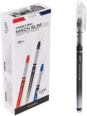 Morning Glory Mach Slim Ball Pen - 0.28 mm Fine Point Tip - 12 pcs - Black