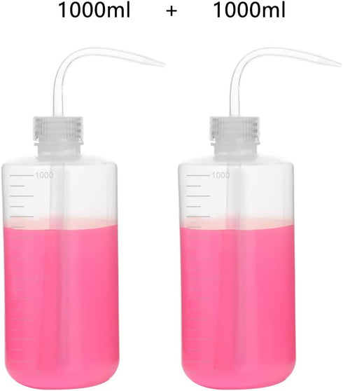 stonylab Chemical Wash Bottle, 2-Pack Plastic Safety Lab Squeeze Wash Bottle, LDPE with Narrow Mouth, 1000 ml / 2 Bottle by stonylab