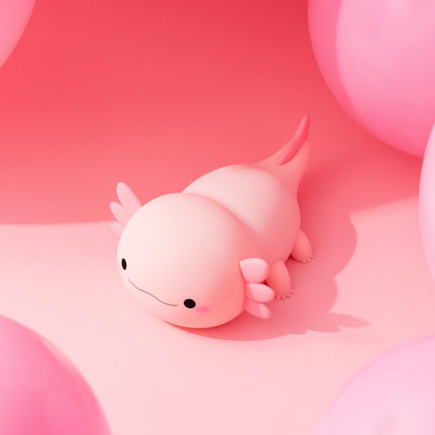 QANYI Axolotl Night Light, Cute Pink Silicone Axolotl Animal with Soft Touch NightLight for Kids Room, Dim Nursery Lamp